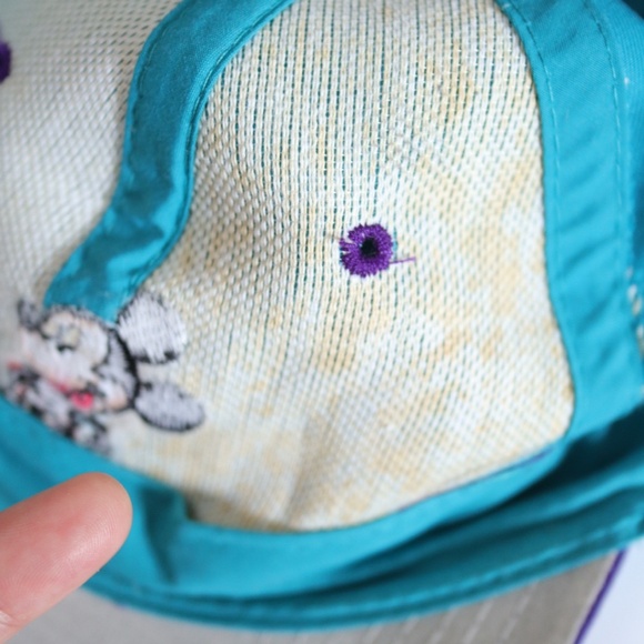 Vintage 90s Disney Mickey Mouse Snapback Purple & Green Baseball Cap / Adult Fre - Picture 5 of 6